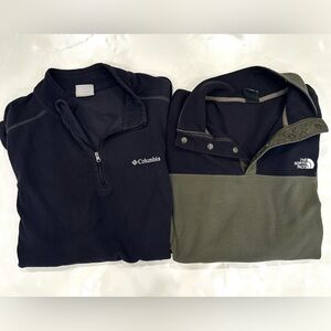 The North Face And Columbia Men’s Lot Of 2 Fleece Pullovers Black Size XL